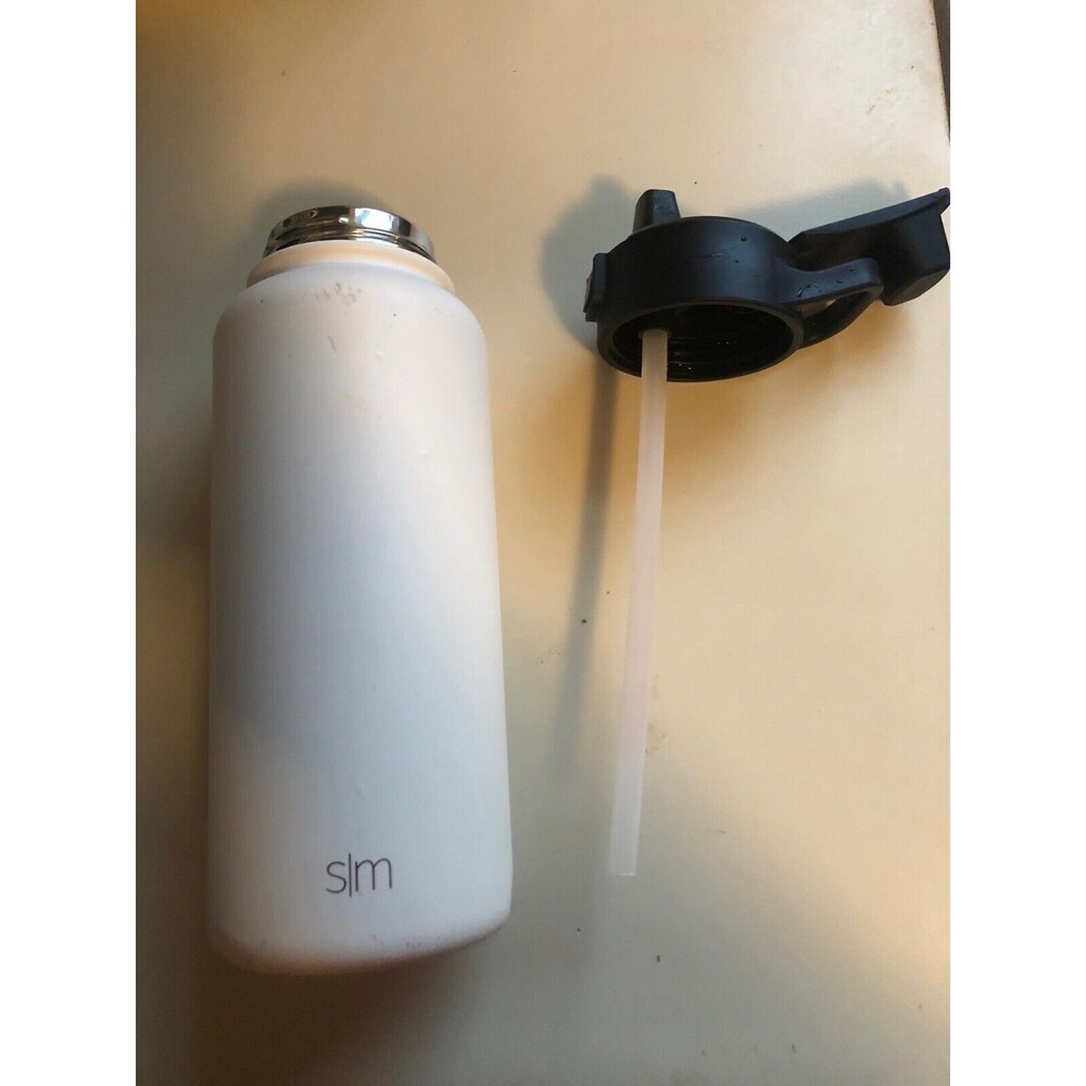 Simple Modern‎ Summit 32oz Stainless Steel Water Bottle with Straw White Used